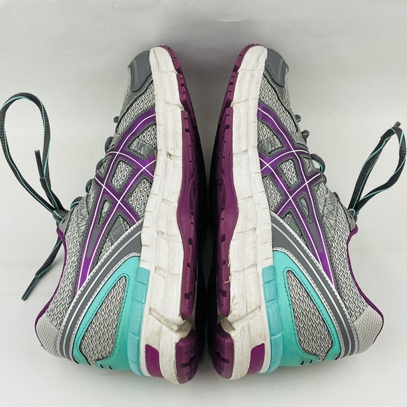 Womens 7 Asics Gel Excite 2 Gray Purple Running Shoe Athletic‎ Sneaker Lace Up - Picture 6 of 10